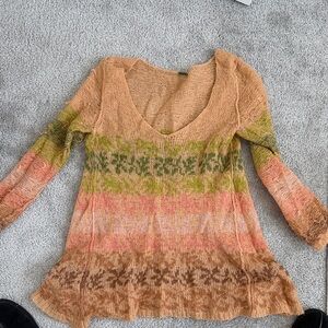 FP Movement by Free People Multicolor Knit V-Neck Tunic